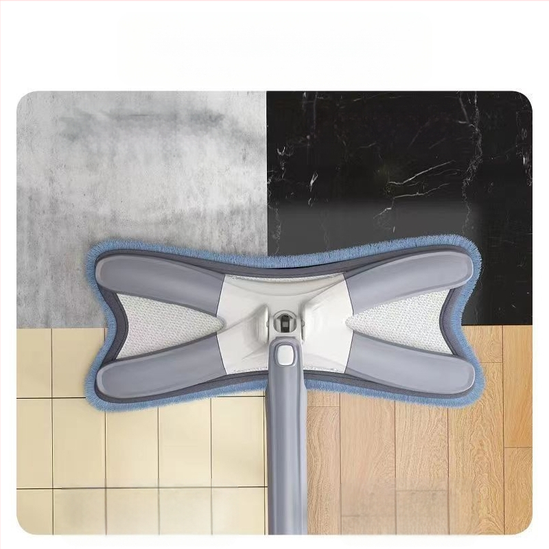 Ploški mop za pod s glavom od pamukog vlakna, nehrđajući čelični štap, mokro-sušto čišćenje, postotak odvodnje 80-90%, nosivost ispod 10 kg