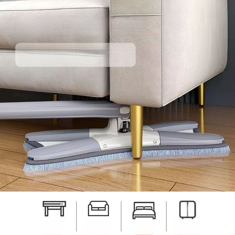 Ploški mop za pod s glavom od pamukog vlakna, nehrđajući čelični štap, mokro-sušto čišćenje, postotak odvodnje 80-90%, nosivost ispod 10 kg