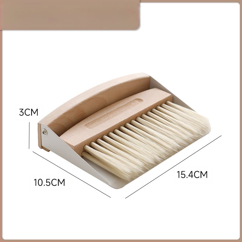 Mini stalinis stalo švaros komplektas: šepetėlis ir dulkių mentelė iš nerūdijančio plieno, išleistas 2018 m., pakuotė 1 vnt.