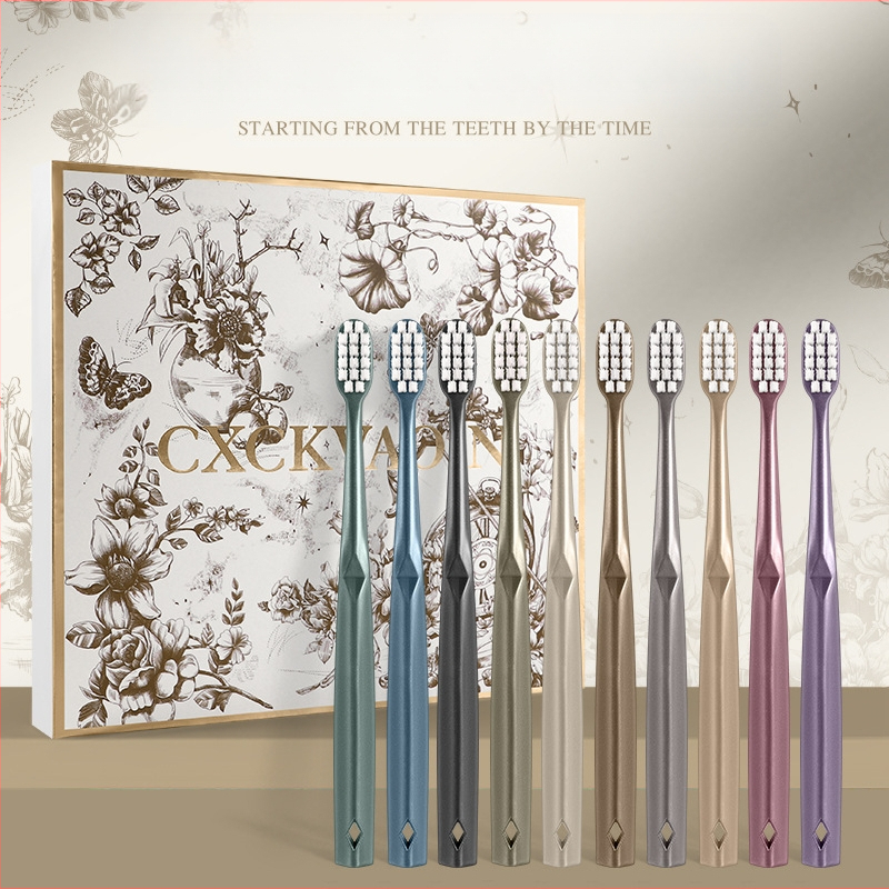 Rokas zobu birste ar mīkstām sariem, plata galva, 10 gab. komplekts, modelis CXCK-06