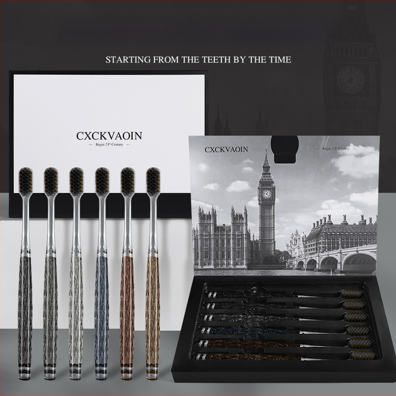 CXCKVAOIN zobu birste ar mīkstām sariņām, smaganu aizsardzībai, 6 gab., dāvanu kastē, modelis CXCK-03, manuāla