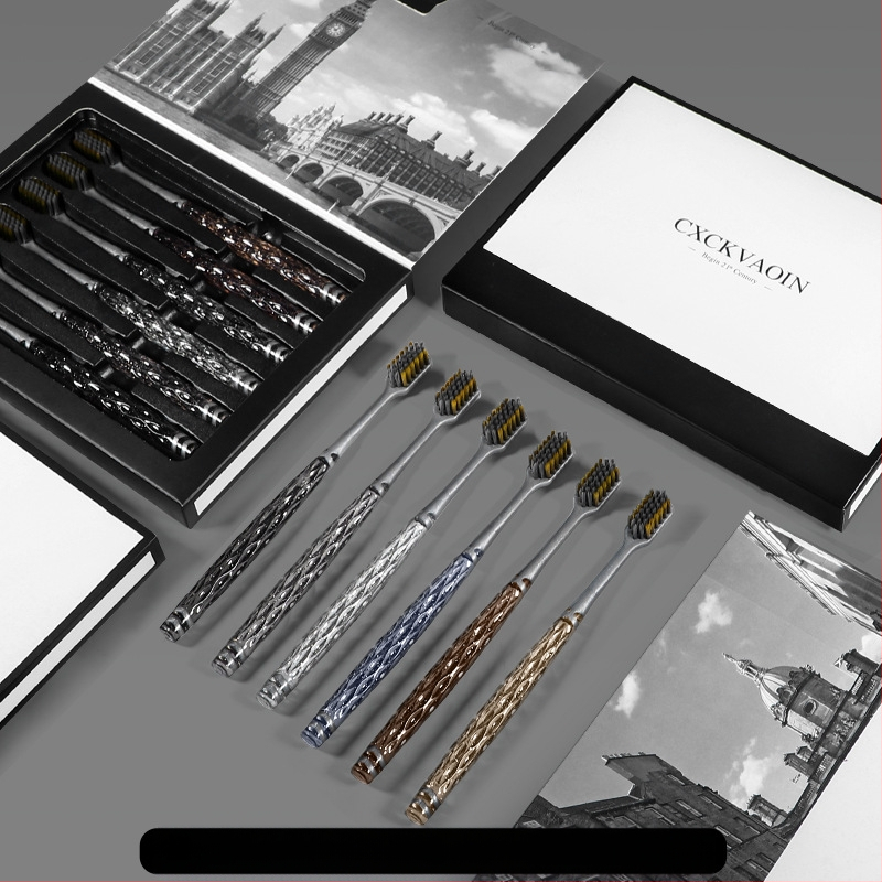 CXCKVAOIN zobu birste ar mīkstām sariņām, smaganu aizsardzībai, 6 gab., dāvanu kastē, modelis CXCK-03, manuāla