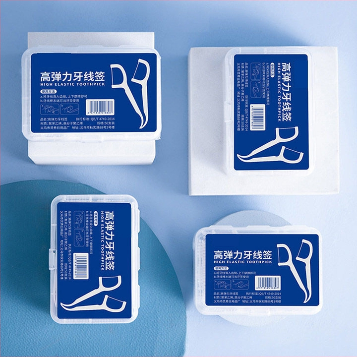 Ράβδοι οδοντικού νήματος υπερλεπτές, μίας χρήσης, από πλαστικό, ατομικά συσκευασμένες, 30–50 τεμάχια ανά σετ