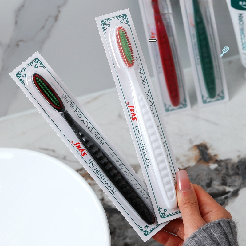 RAOYI pieaugušo zobu birste ar garu galvu, 5 gab. iepakojumā, modelis XY7619, mīkstas sari