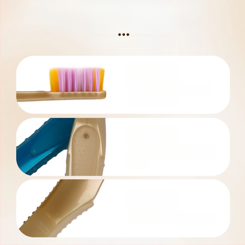 Cleanlin dantų šepetėlis su plačia galvute ir minkštais šereliais, keturračio šerelių dizaino dantų masažui, modelis MJC2455