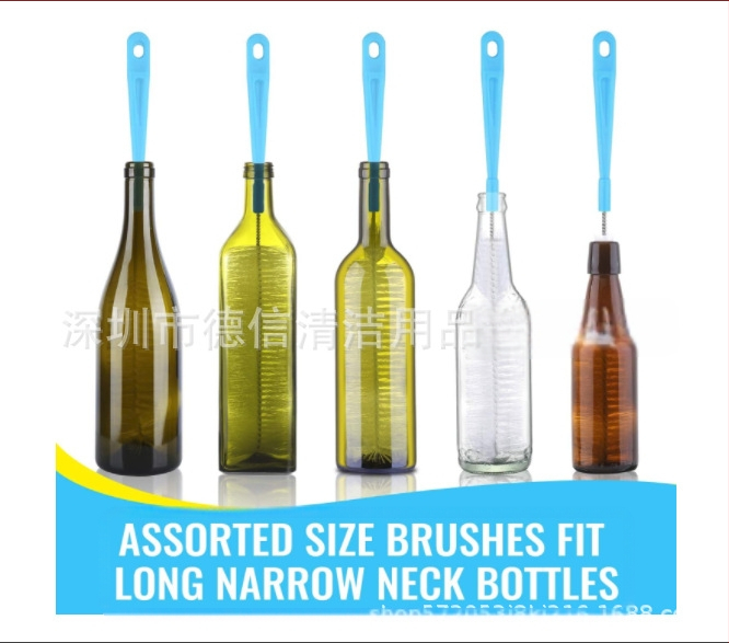 Dexin Cleaning Supplies Cumisüveg tisztító készlet hosszú nyéllel, műanyagból, 4 darab