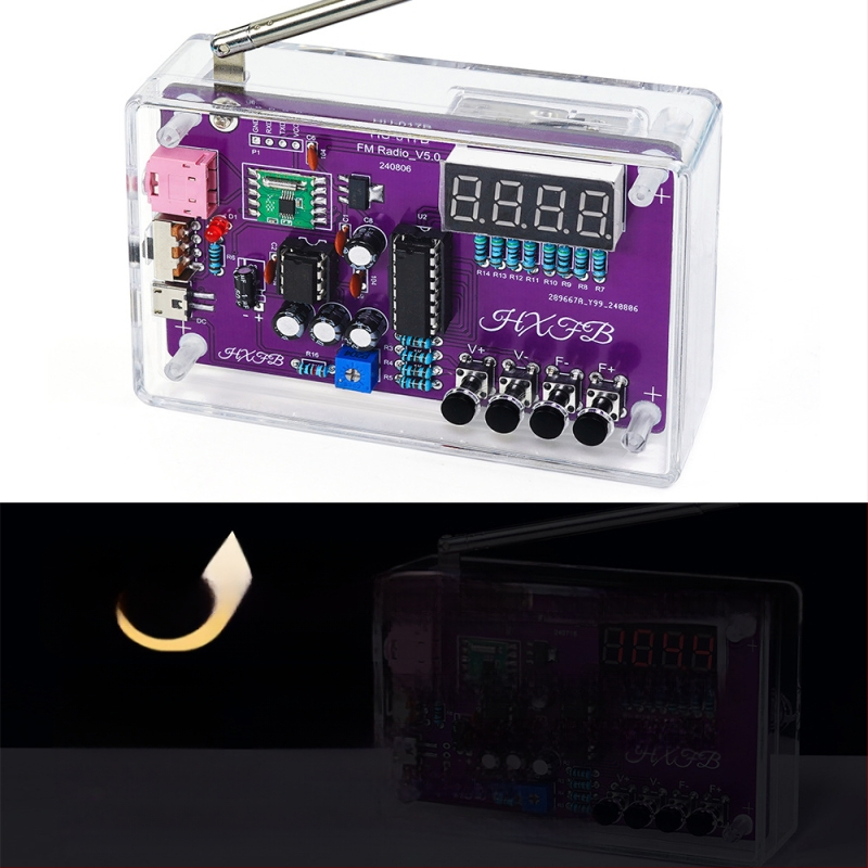 Radio montažni set s FM digitalnim zaslonom, Hu-017b, Core Storm – DIY obuka za mikrokontroler i zavarivanje