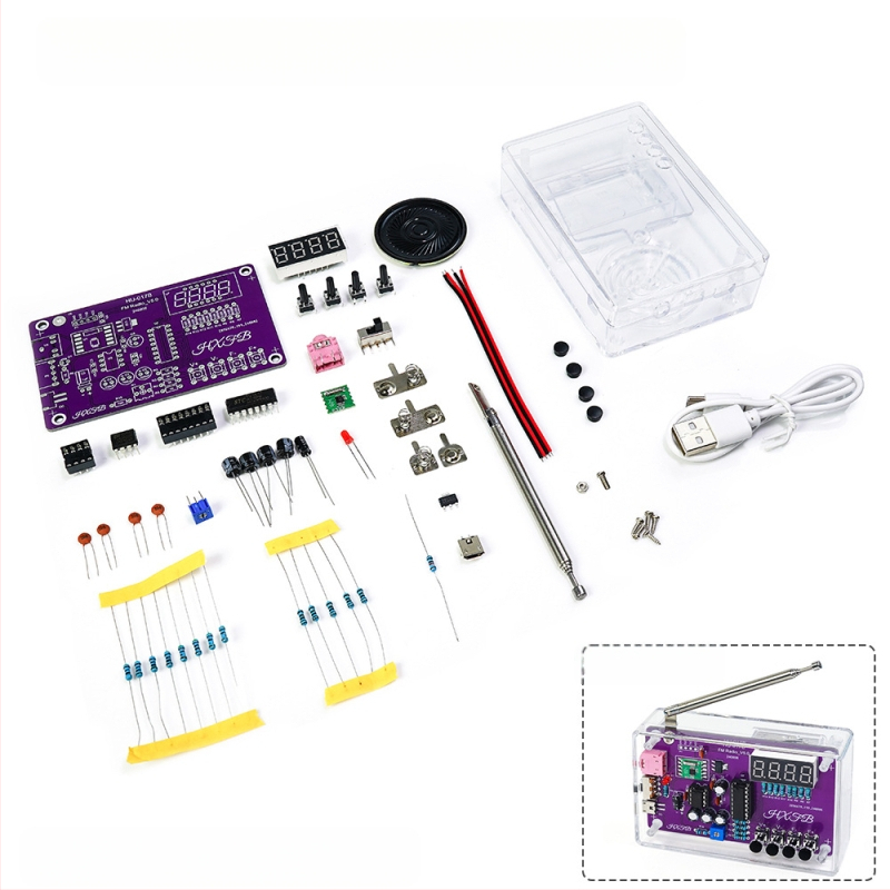 Radio montažni set s FM digitalnim zaslonom, Hu-017b, Core Storm – DIY obuka za mikrokontroler i zavarivanje