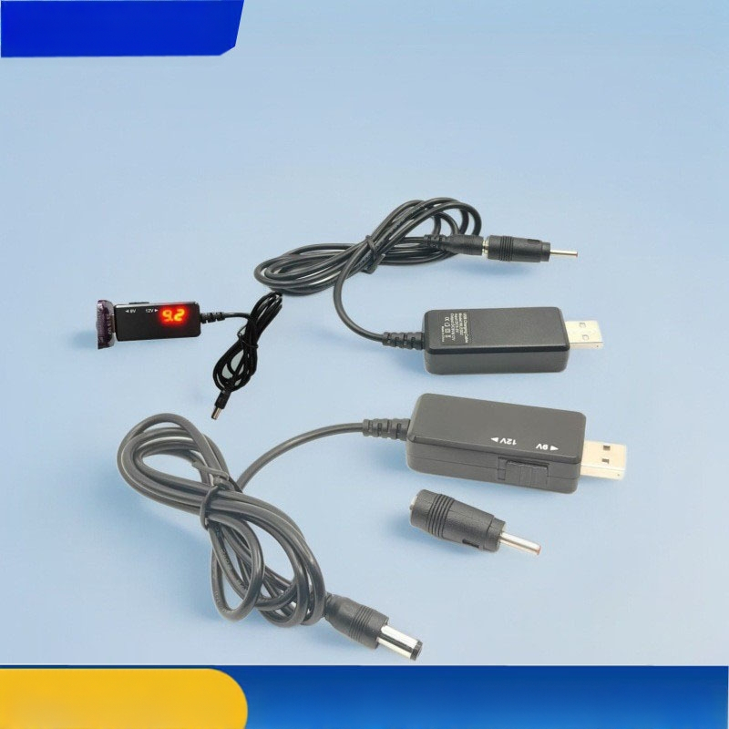 USB към DC усилващ кабел, вход USB 5V, изход 9V/12V, дължина 1 м, за рутер, оптичен модем и LED лента