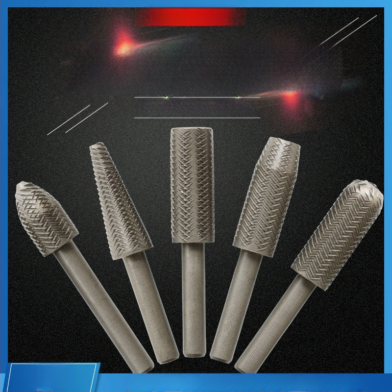 Петчленен комплект електрически въртящи се файлове, стоманени, кръгло сечение, еднозърнест модел, за нерудни метали