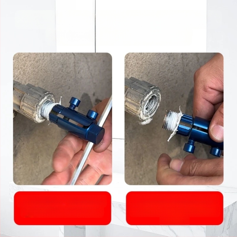 Ремонтен инструмент за кранове и тръби с универсален резбонарезач, извличач за счупени винтове и обратна резба — Brand: Other