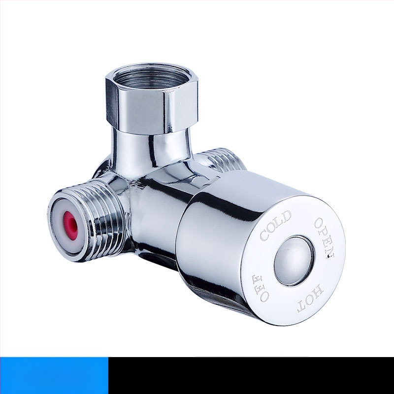 Mu Bin termostatinis temperatūros reguliatorius su jutikliniu čiaupu, 2 įv. 1 išv., 3-šakos maišymo vožtuvas vandens šildytuvui, modelis 62325, darbinis slėgis 0.8 MPa, šaltas 10°C, karštas 80°C