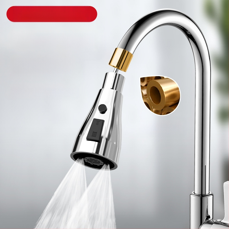 Kuhinjska glava prskalice s rotirajućim produženjem i filtrirajućom mlaznicom – materijal mesing/ABS, jednostruko upravljanje, elektro-poliranje i pečeni lak, jednostavna instalacija, radna temperatura 0–70°C