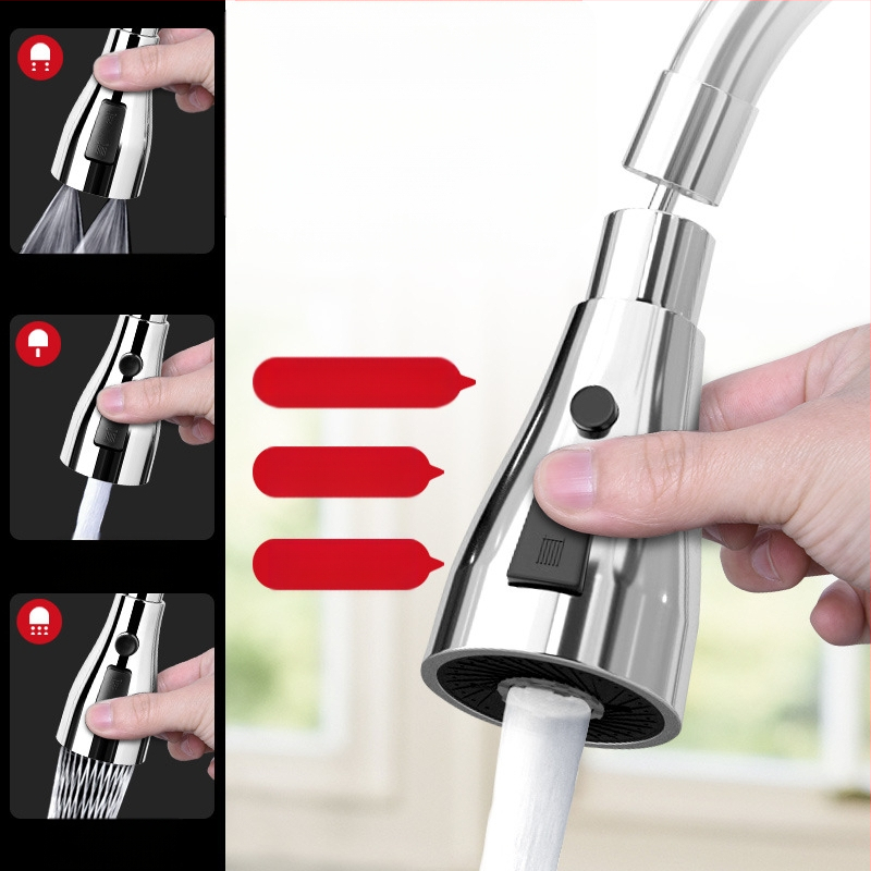 Kuhinjska glava prskalice s rotirajućim produženjem i filtrirajućom mlaznicom – materijal mesing/ABS, jednostruko upravljanje, elektro-poliranje i pečeni lak, jednostavna instalacija, radna temperatura 0–70°C