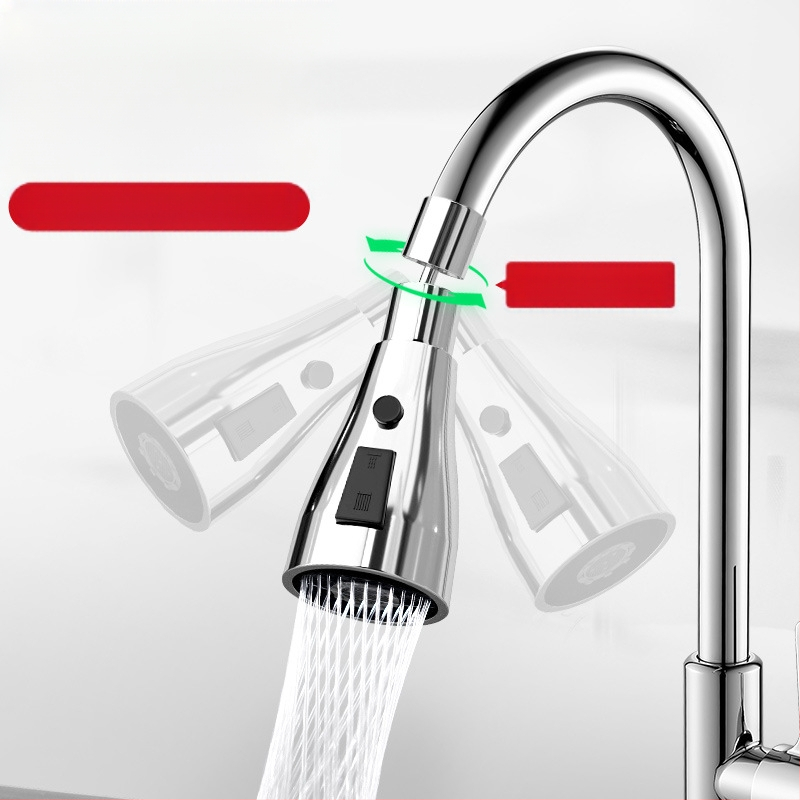 Kuhinjska glava prskalice s rotirajućim produženjem i filtrirajućom mlaznicom – materijal mesing/ABS, jednostruko upravljanje, elektro-poliranje i pečeni lak, jednostavna instalacija, radna temperatura 0–70°C