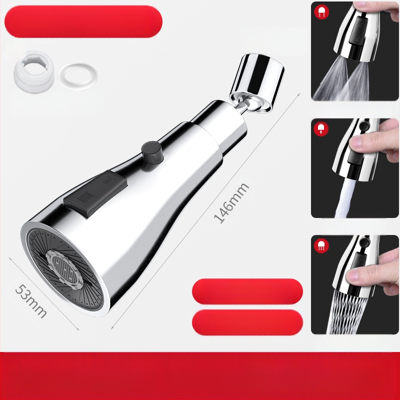 Kuhinjska glava prskalice s rotirajućim produženjem i filtrirajućom mlaznicom – materijal mesing/ABS, jednostruko upravljanje, elektro-poliranje i pečeni lak, jednostavna instalacija, radna temperatura 0–70°C