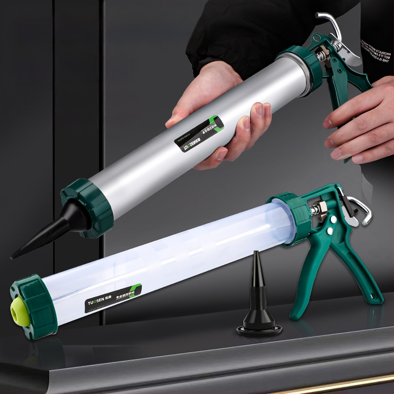 Ръчен пистолет за уплътнител за структурни лепила, капацитет 600 ml, алуминиево тяло, тегло 0,7 kg, подходящ за структурен уплътнител