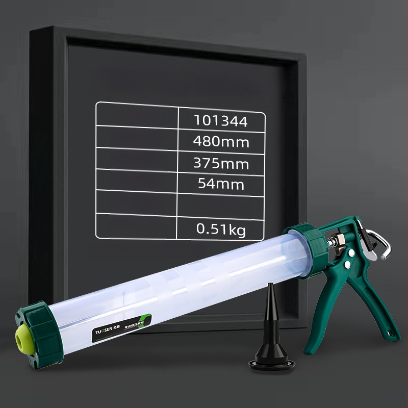 Ръчен пистолет за уплътнител за структурни лепила, капацитет 600 ml, алуминиево тяло, тегло 0,7 kg, подходящ за структурен уплътнител