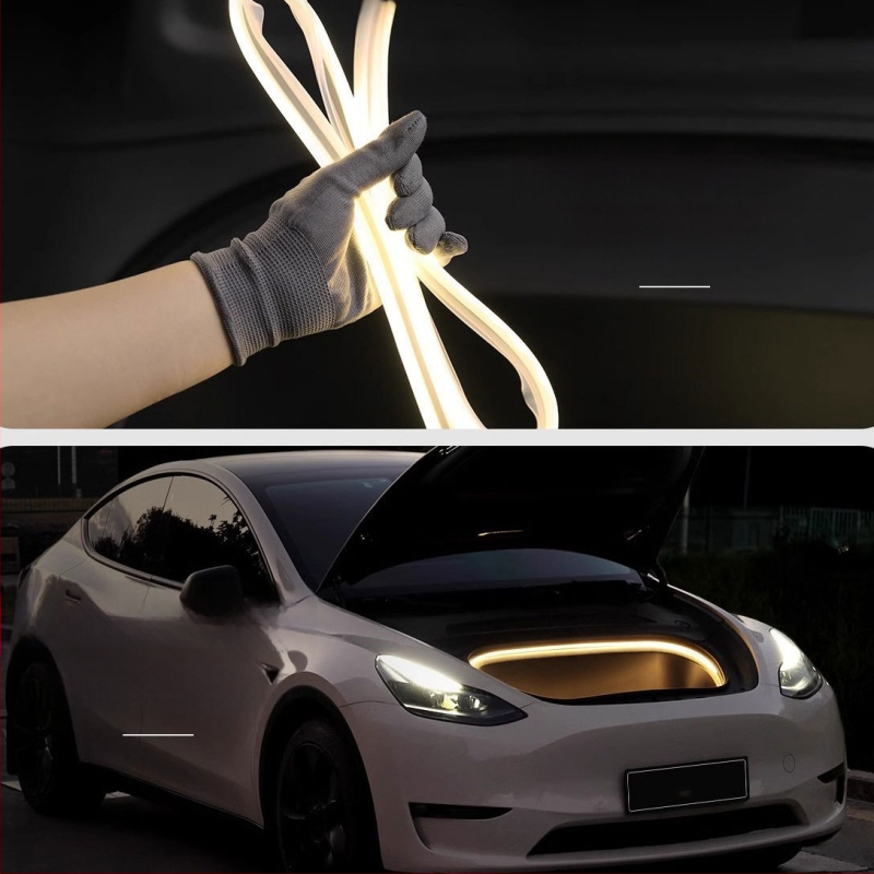 Silikoninė priekinės bagažinės atmosferos šviesa ir pasveikinimo šviesa Tesla Model 3 (Atnaujinta leidima), 12W, 16V