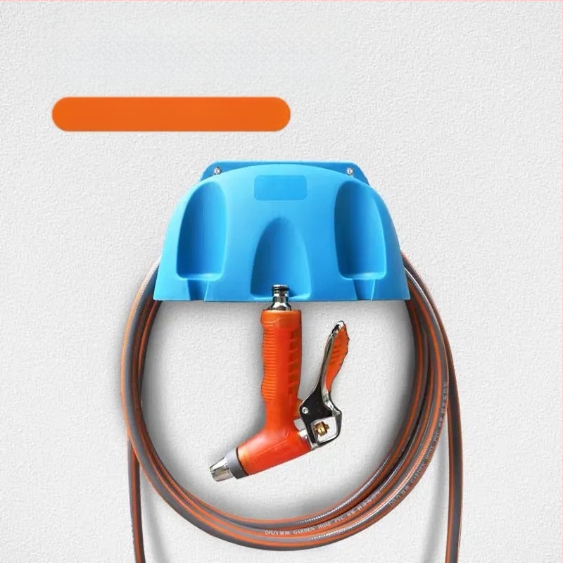 Sienas piestiprināms dārza šļūtenes uzglabāšanas rāmis (PP materiāls; sienas uzstādīšana; šļūtenes turētājs)