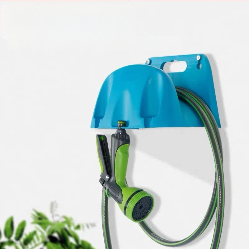 Sienas piestiprināms dārza šļūtenes uzglabāšanas rāmis (PP materiāls; sienas uzstādīšana; šļūtenes turētājs)