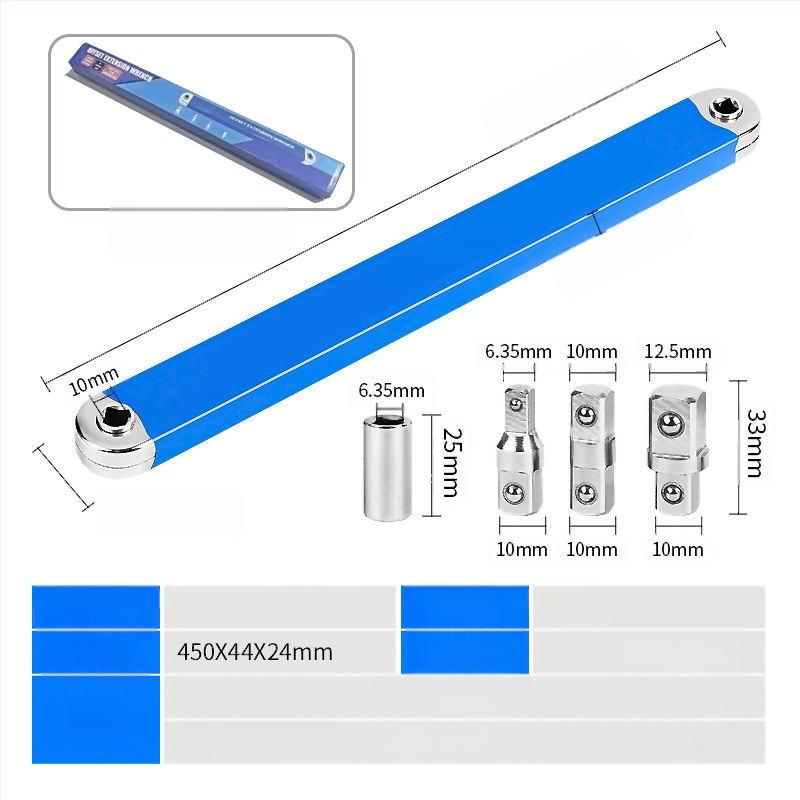 Разширяем многофункционален универсален регулируем разширителен гаечен ключ с двупосочен механизъм; високоуглеродна стомана; електроплощиране