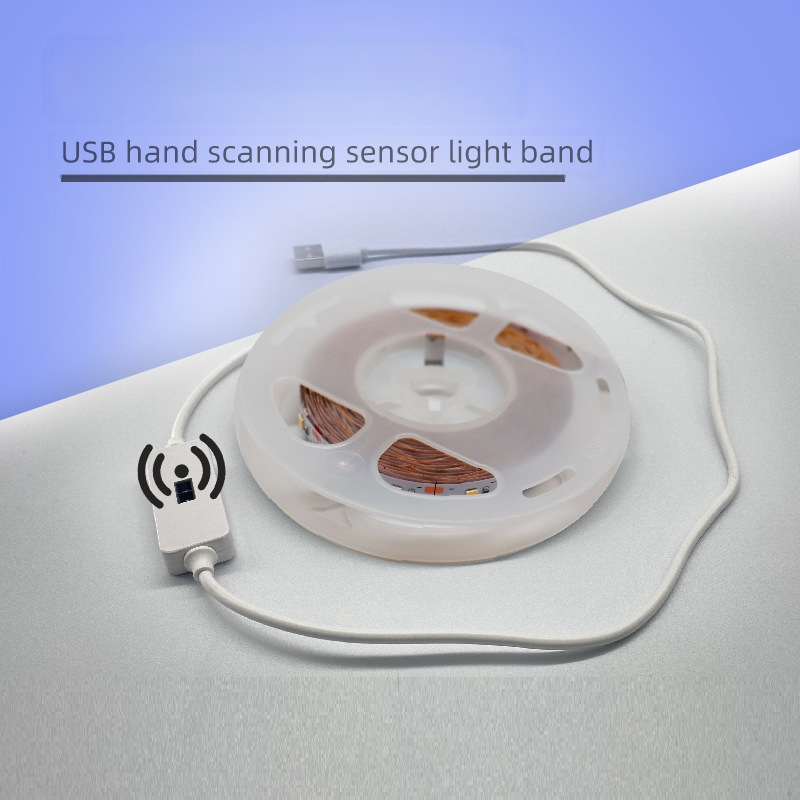 2835 LED juosta spintelėms su indukciniu judesio jutikliu, atspari vandeniui, 5V USB sąsaja, 60 LED diodų