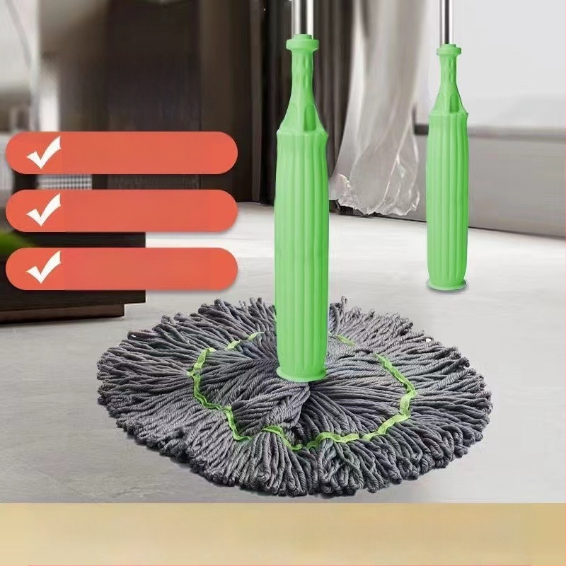 Mikrofibras mop ar griežamu galvu flīzēm, roku brīvai darbībai, uzsūcoša lupas