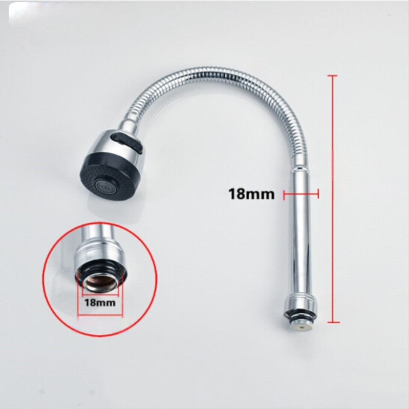 Virtuvės čiaupo aeratorius su universaliu pasukamu kampiniu jungtimi — ABS + nerūdijantis plienas, lietaus funkcija, vamzdinis sujungimas, modelis FGR545745, darbinė temperatūra 1–90°C