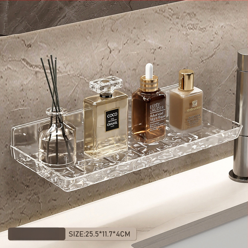 Sieninis kosmetikos laikiklis po praustuvą - plastikas, 1 lygis, 5 kg apkrova, lengvas stilius – luksas