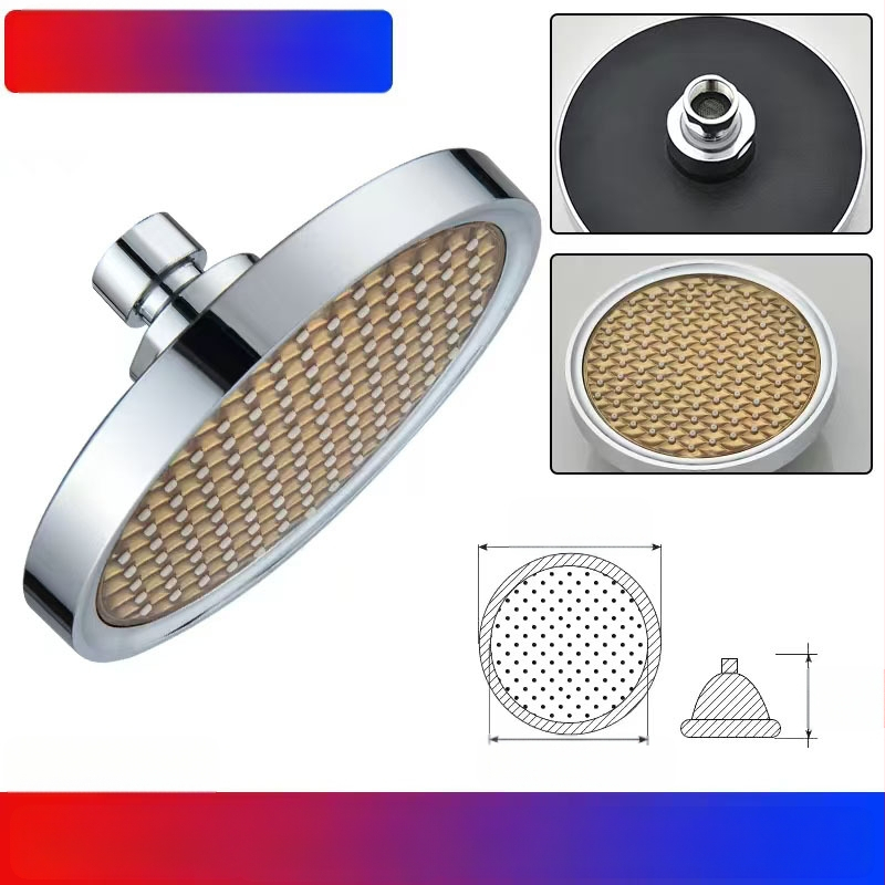 Κεφαλή ντους με επάνω ψεκασμό, ABS, λειτουργίες ψεκασμού και βροχής, 1,6 MPa, 0–100°C, χειροκίνητη εγκατάσταση