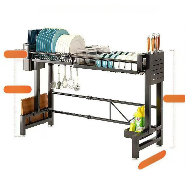 Daugiafunkcinis mobilus indų džiovinimo stovas ant virtuvės plokštės — anglies plienas, šiuolaikinis minimalistinis stilius, Xingfu