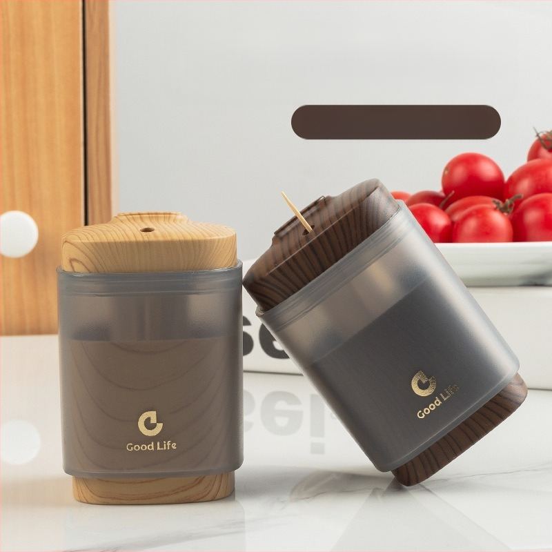 Кутия за клечки за зъби с дървесен модел, японски стил, пластмасова, автоматично изскачане, персонализиране по заявка