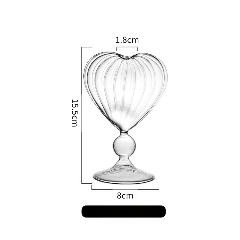 Two Bar südamekujuline klaas kokteiliklaas, jaapani stiilis, logotip trükitud, veiniklaas