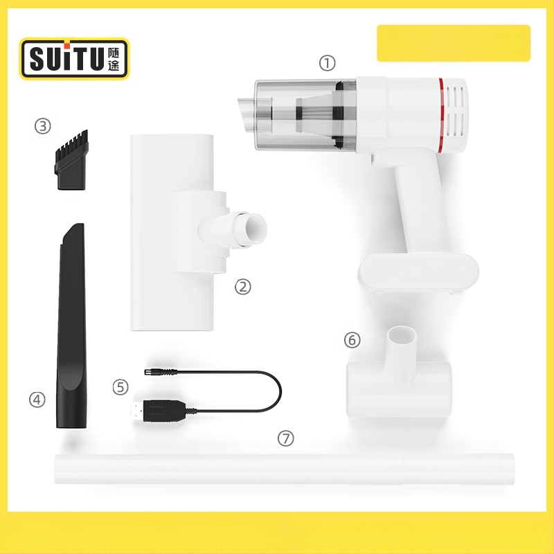 Φορητή ασύρματη σκούπα αυτοκινήτου και οικιακή χρήση, με κινητήρα χωρίς ψήφτρες, ισχυρή αναρρόφηση 16000 Pa, 50 W, επαναφορτιζόμενη