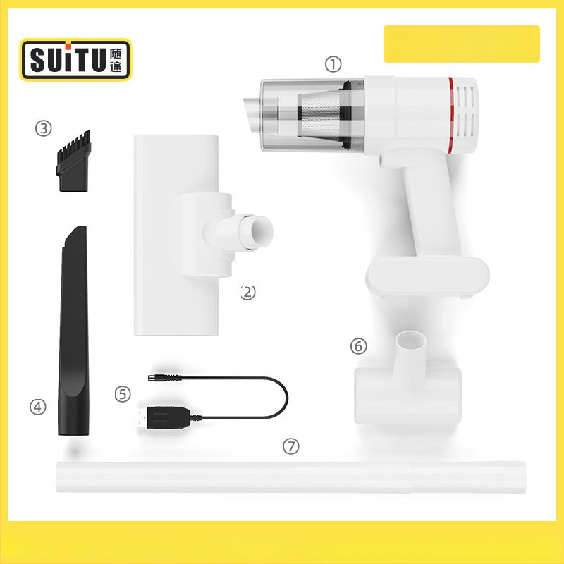 Φορητή ασύρματη σκούπα αυτοκινήτου και οικιακή χρήση, με κινητήρα χωρίς ψήφτρες, ισχυρή αναρρόφηση 16000 Pa, 50 W, επαναφορτιζόμενη