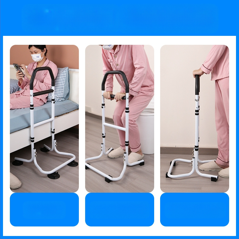 Стойка за изправяне край леглото за възрастни с подлакътник към тоалетната — монтаж без пробиване, алуминиева сплав, модел YC1226