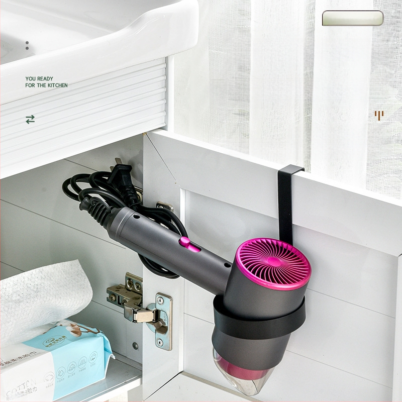 Laikiklis plaukų džiovintuvui, sieninis, be gręžimo, nerūdijantis plienas, modernus minimalistinis stilius