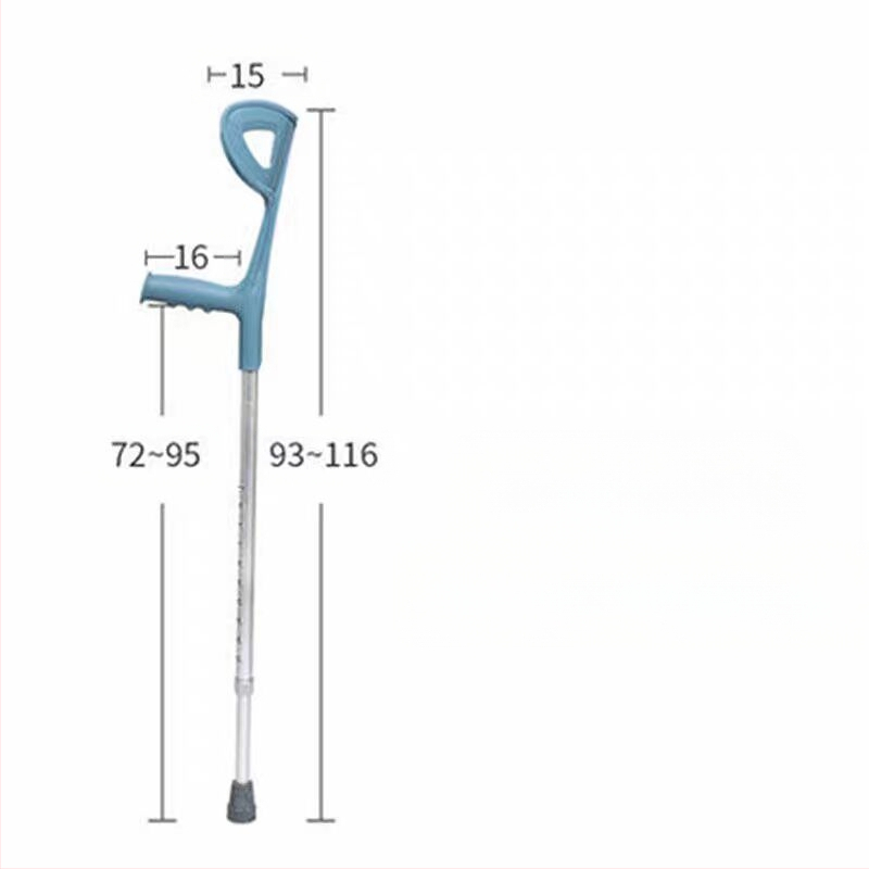Aliuminio lydinio alkūninė lazda, vieno rankenos dizainas, anti-slydimas, ištraukiama ir reguliuojama, modelis ZG01
