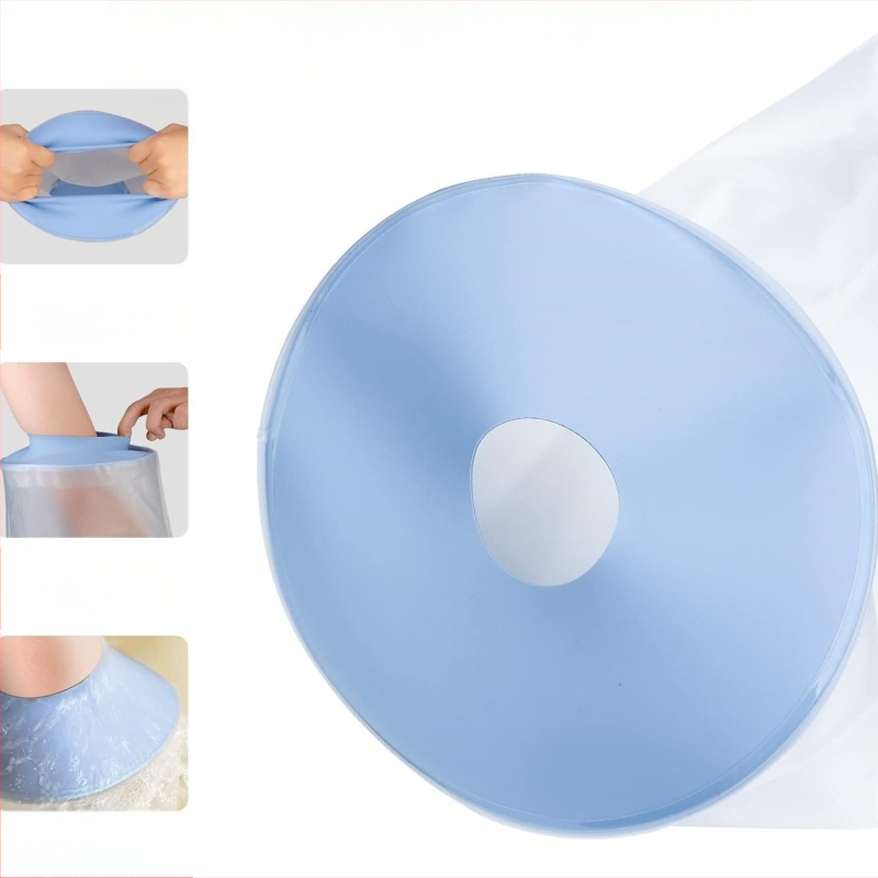 Силиконов постоперативен предпазител за къпане на крак – водоустойчив модел за калф (Материал: силикон; Функция: водоустойчивост; Модел: калф; Тегло: 100 g; Приложение: постоперативно къпане на травми и фрактури на крака)