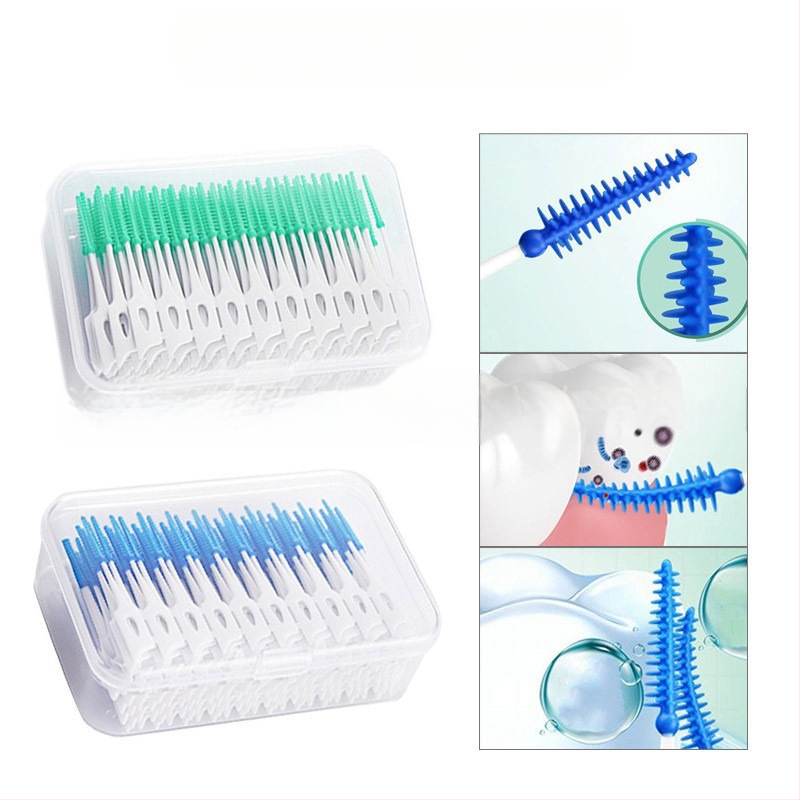 Mīksta silikona adaptīvā starpzobu suka tīrīšanai starp zobiem; piemērota ortodontiskajiem aparātiem; modelis AFA; 40 gab. kastē.