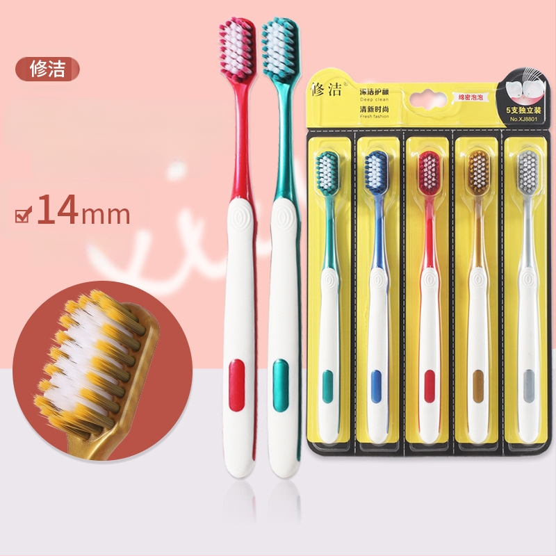 Pieaugušo zobu birste ar mīkstām šķiedrām, 5 komplektu iepakojums, modelis 1111