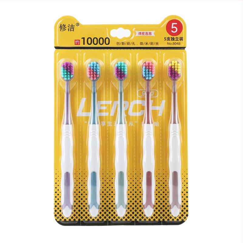 Pieaugušo zobu birste ar mīkstām šķiedrām, 5 komplektu iepakojums, modelis 1111