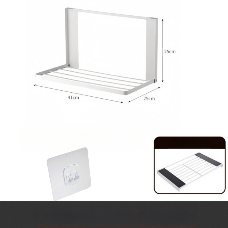 Κρεμαστό τοίχου αναδιπλούμενο καλάθι για βρώμικα ρούχα, από ανοξείδωτο ατσάλι, για μπάνιο ή πλυντήριο