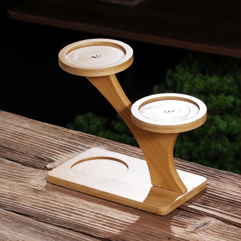 Бамбукова тава за саксии с основа за мини ландшафт – модерен стил, материал: бамбук, подходяща за дом, офис, градина