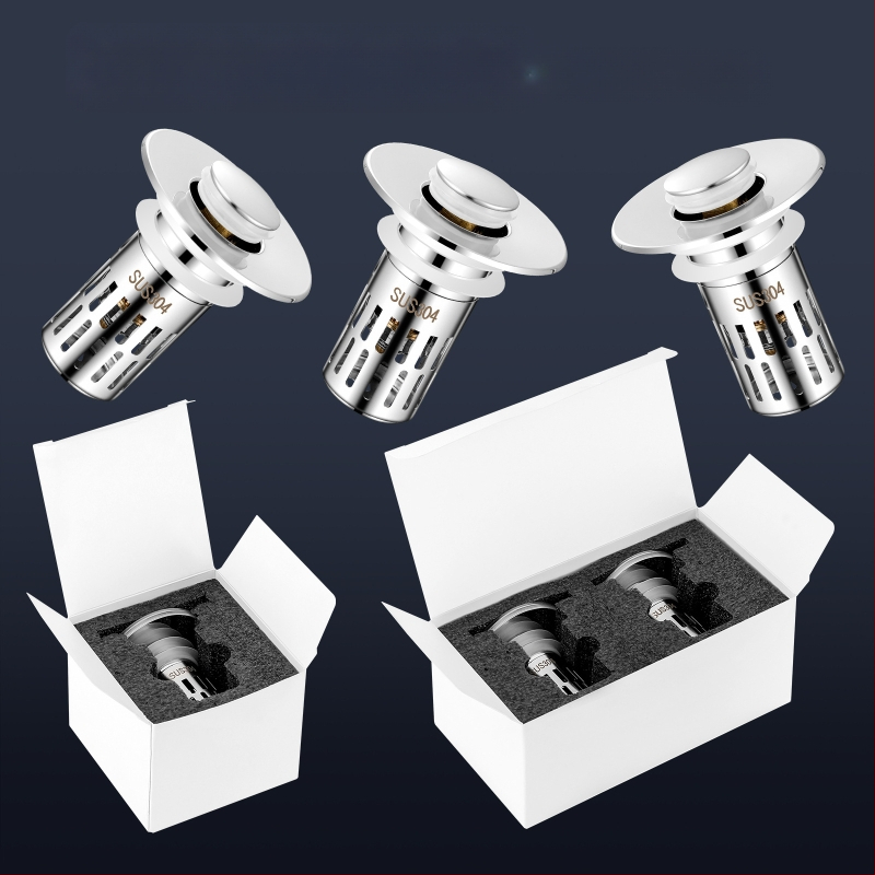 US standardni odvodni čep za umivaonik s bakrenim jezgrom, filtr od nehrđajućeg čelika 304, ABS premaz bakrom — Model E1