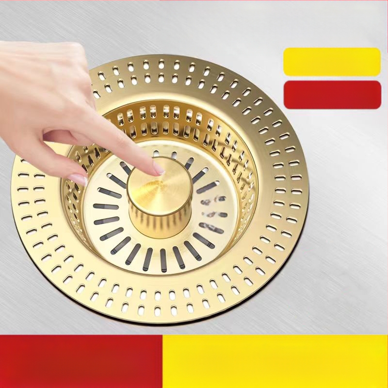 Φίλτρο νεροχύτη από ανοξείδωτο χάλυβα 304 με pop-up bounce core - μοντέλο Golden strainer sink bounce core, μάρκα An Yu, τύπος bounce, μορφή launching, στυλ Modern simplicity