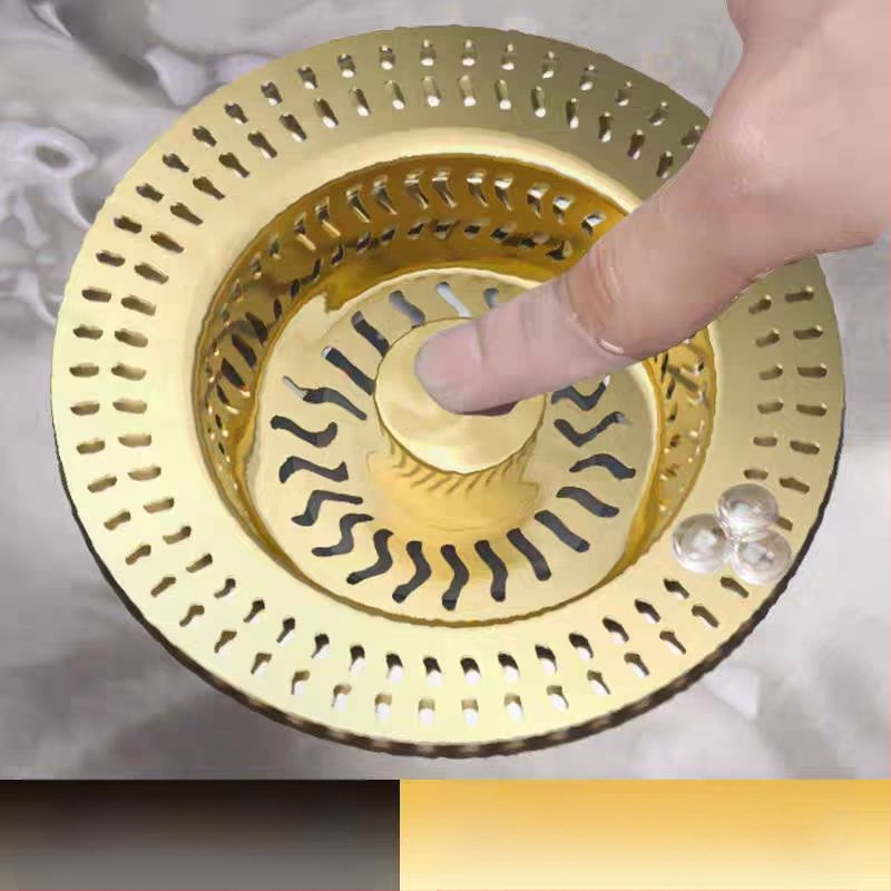 Φίλτρο νεροχύτη από ανοξείδωτο χάλυβα 304 με pop-up bounce core - μοντέλο Golden strainer sink bounce core, μάρκα An Yu, τύπος bounce, μορφή launching, στυλ Modern simplicity