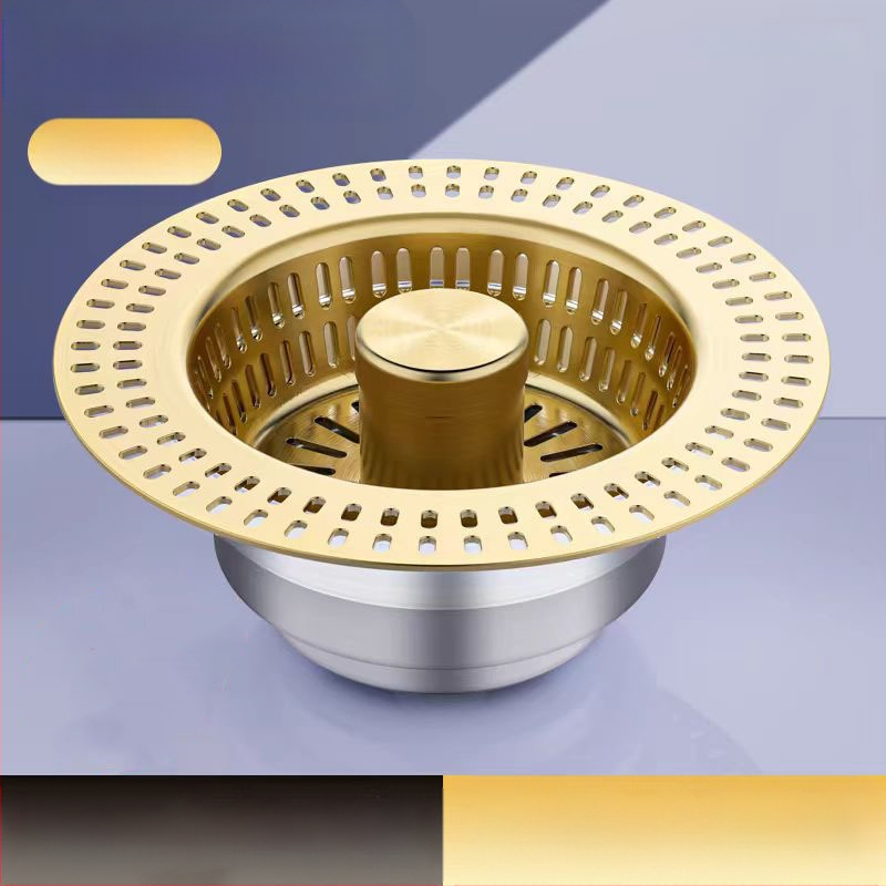 Φίλτρο νεροχύτη από ανοξείδωτο χάλυβα 304 με pop-up bounce core - μοντέλο Golden strainer sink bounce core, μάρκα An Yu, τύπος bounce, μορφή launching, στυλ Modern simplicity