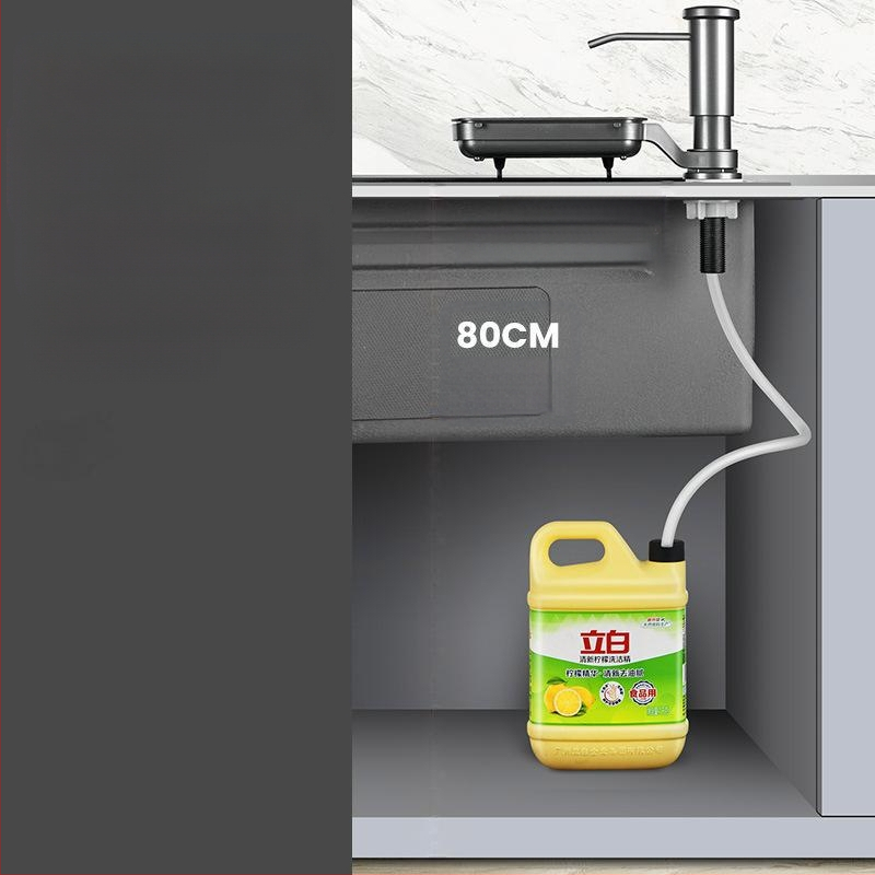 Δοχείο σαπουνιού με προεκτειόμενο σωληνάκι για νεροχύτη κουζίνας (Μεγάλη χωρητικότητα, χειροκίνητο πατητήρι, ABS, μοντέρνο μινιμαλιστικό στυλ, Hongfeng)